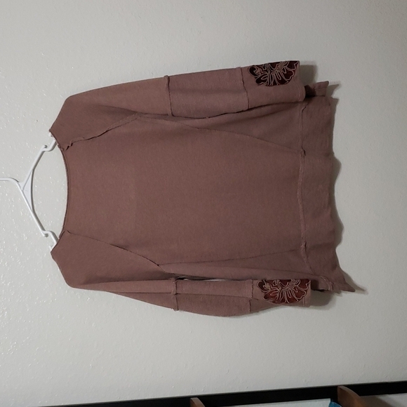 Soft Surroundings Patchwork Pullover Sweater, Color brown Velvet Size XS - Picture 9 of 14